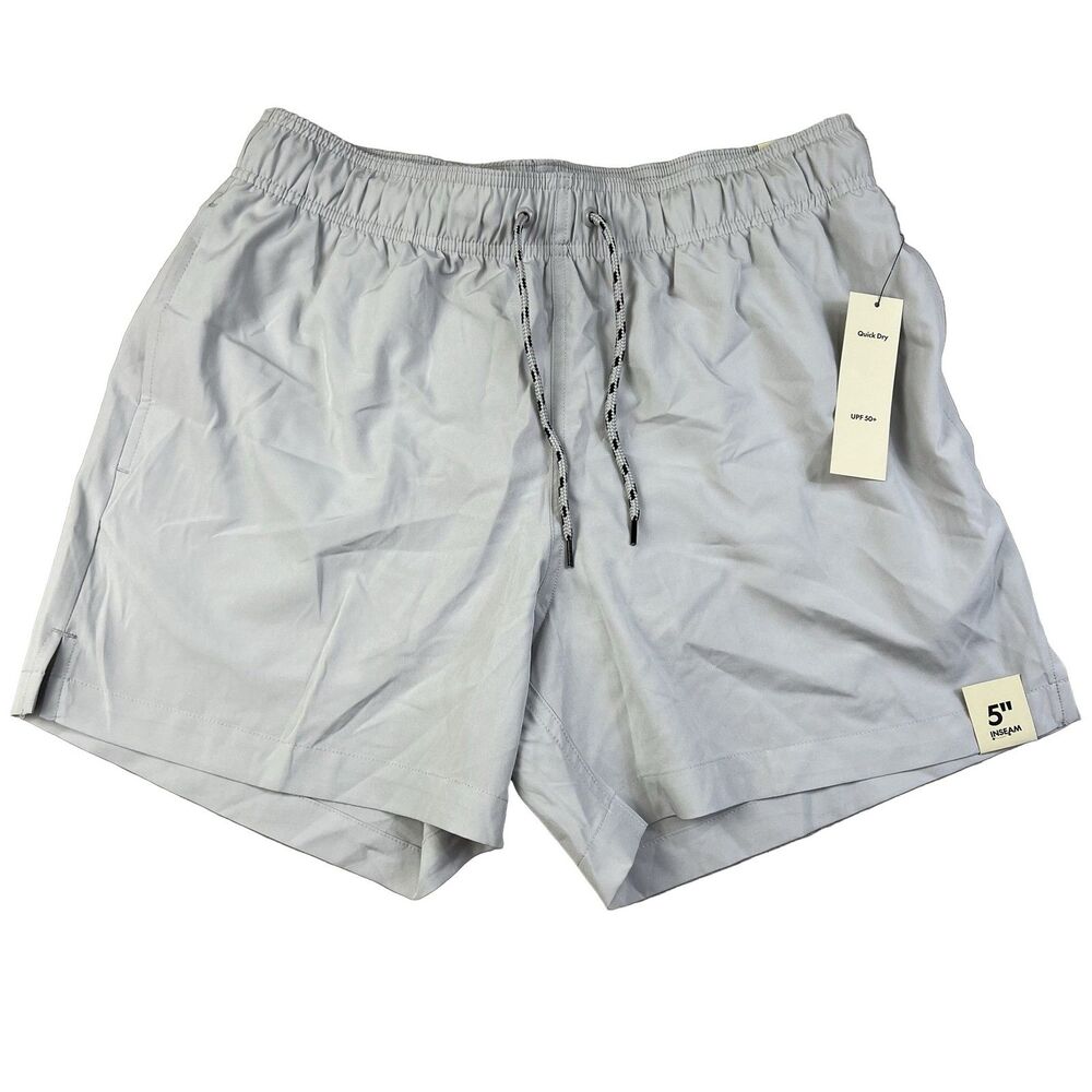 No Boundaries Swim Trunks Light Gray M (32-34) Quick Dry UPF 50+ 5" Inseam